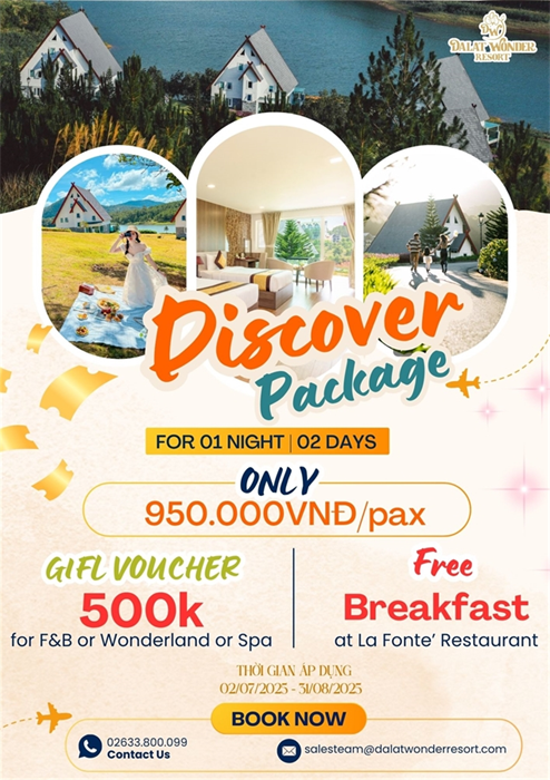 ✈️ 𝘿𝙄𝙎𝘾𝙊𝙑𝙀𝙍 𝙋𝘼𝘾𝙆𝘼𝙂𝙀 – KHÁM PHÁ ĐÀ LẠT CHUẨN 𝙎𝙐𝙈𝙈𝙀𝙍 𝙑𝙄𝘽𝙀𝙍 TẠI 𝘿𝘼𝙇𝘼𝙏 𝙒𝙊𝙉𝘿𝙀𝙍 𝙍𝙀𝙎𝙊𝙍𝙏!